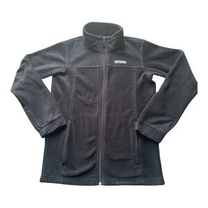 Columbia Boys Large Black Full Zip Fleece Jacket Lightweight Warm